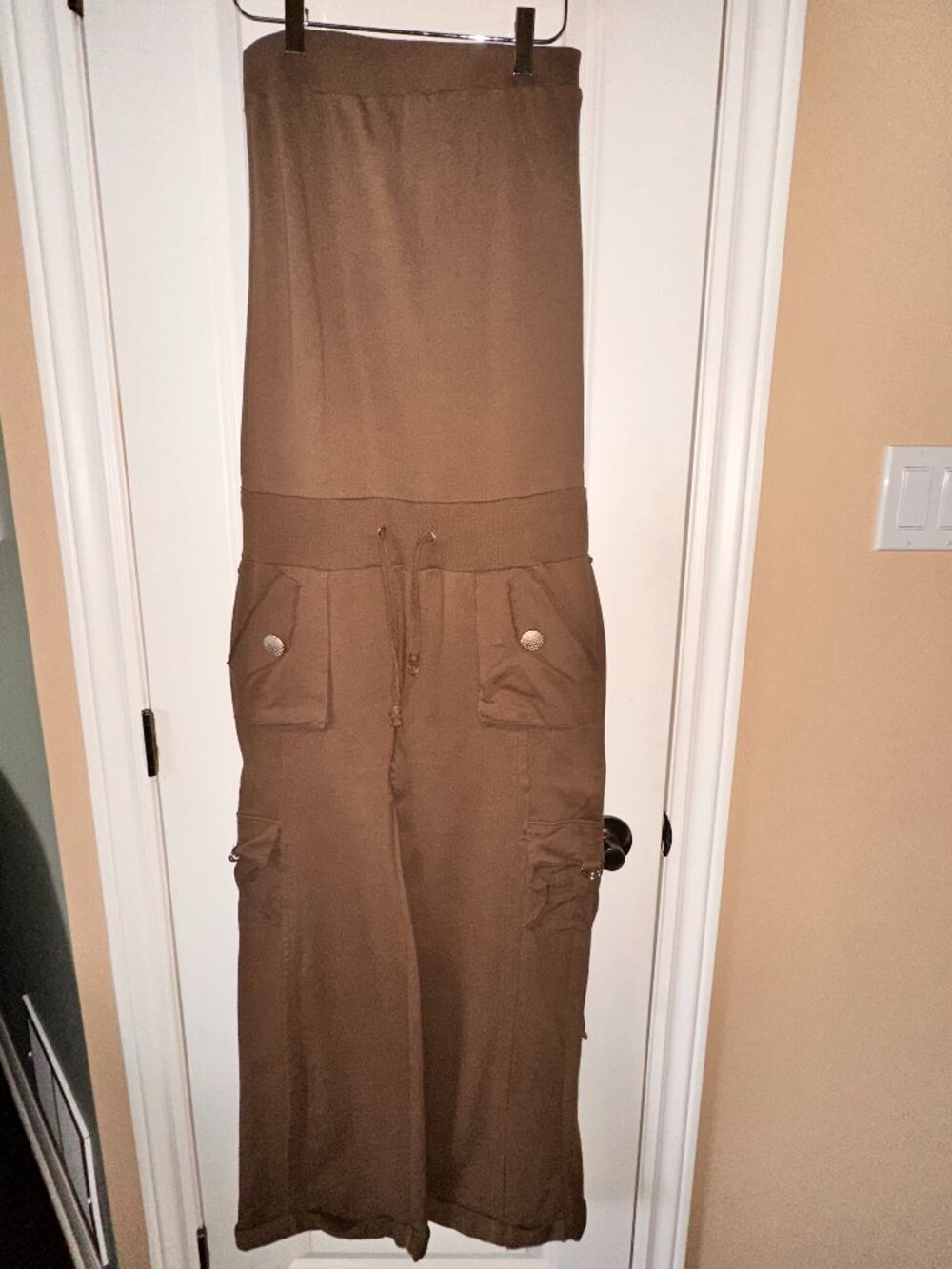 Women Cargo Style Wide Leg Jumpsuit - Small